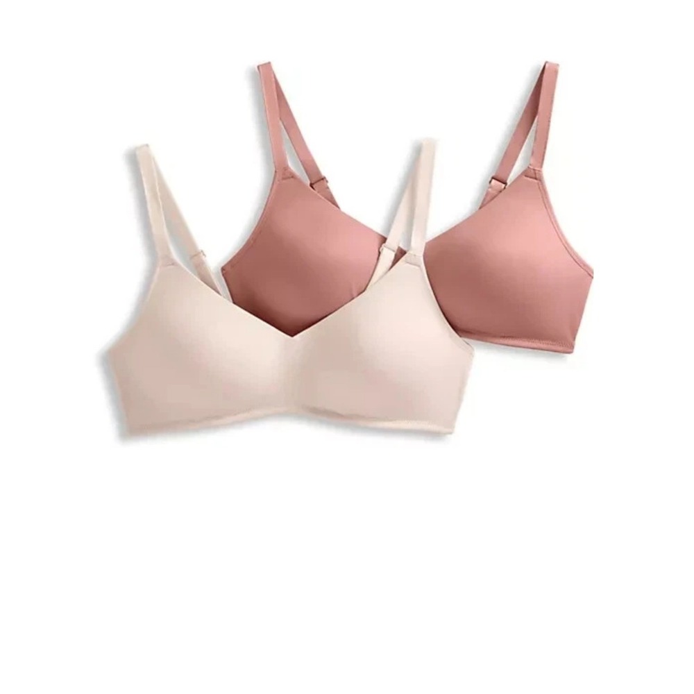 Jockey Smooth & Sleek Wirefree Molded Bra Set of 2 Peach Ice Rose 36DDD